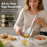 2Count 304 Stainless Steel Multifunctional Kitchen Spoon, Egg White Separator Ginger Garlic Grater Mud Masher for Home Daily Cooking