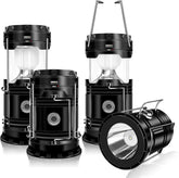 Solar Camping Lantern 4-Pack - Rechargeable LED Lights, Magnetic Base & Foldable Hanging Hook- Collapsible Lamp Battery Powered Perfect for Power Outages, Hiking, Emergencies Adjustable Flashlight Adjustable Tactical Flashlight gifts gift set-SummerVibes