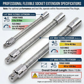 1/2 Inch 35cm Multifunctional Socket Wrench Set - 3 Bendable Shafts, Wrench Extender, Connecting Rod - Work Tools, Cars Accessories, Car Stuff, Field Mechanic Tools for Home Use,father'sdaygifts