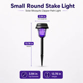 Solar Mosquito Zapper Light – Outdoor Garden Stake Lamp, UV Insect Killer, Solar Powered, Dual Mode (Mosquito Control + Pathway Lighting), Weather Resistant, Easy Setup, Small & Large Round + Square Options