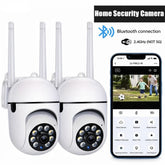Smart Home Security Camera (Smart Home Gadgets), 360° Rotatable, 1080p Full HD, Full-Color Night Vision, Motion Sensor, 2-Way Audio, Wi-Fi-Bluetooth, Easy Install, Baby Monitor, Remote View, TF Card-Cloud Storage, Housewarming Gift