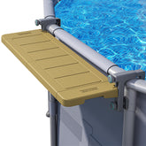 Poolside Bar, Swim Up Bar Exclusively for Above-Ground【Round & Oval 】 Pools. Patio Poolside Table Smart Fold Easy Maintenance, Weather Resistant Stable Tabletop