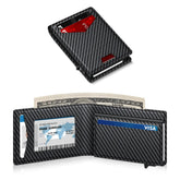 Men's RFID Minimalist Bifold Wallet - 1 ID Window, Pop-Up Card Holder, Money Clip, Gift Box Included - for Summer Vibes, Outdoor Fun