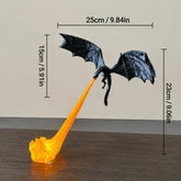3D Printed Dragon Flame Book Nook with Light Mystical Dragon Bookshelf Decor | Bookend for Book Lovers | Fantasy Desk Decor Gift