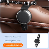 Universal Foldable Car Cup Holder with Hook, Space-Saving Vehicle Drink Holder for Bottles, Coffee Cups & Tumblers, Car Interior Storage Organizer