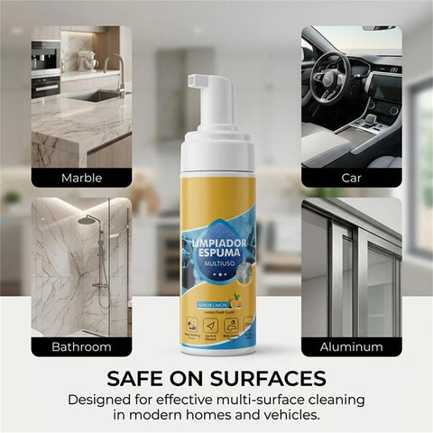 4-in-1 Multi-Enzyme Foaming Cleaner — A Multi-Purpose Deep Cleaning Spray Suitable for Car Interiors, Kitchen Grease, Bathroom Tiles, and Sofa Fabrics.