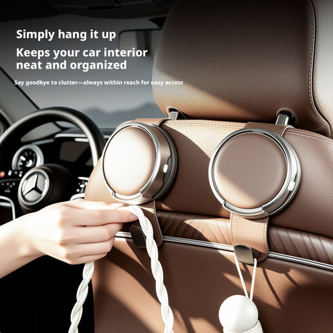 Universal Foldable Car Cup Holder with Hook, Space-Saving Vehicle Drink Holder for Bottles, Coffee Cups & Tumblers, Car Interior Storage Organizer