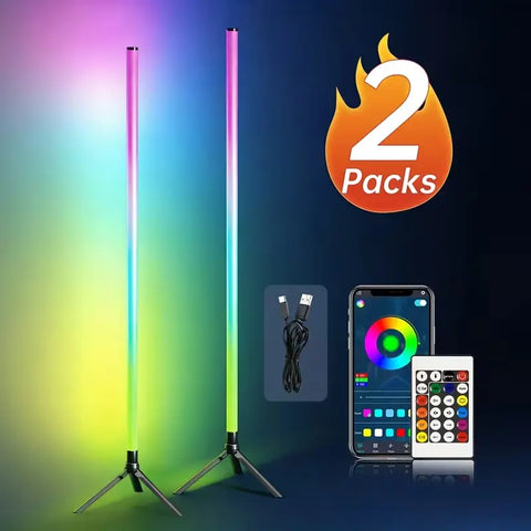 USB Powered LED Mood Floor Lamp with APP Control, Wireless Controller, Music Reactive Lighting Modes and Adjustable Brightness, Decorative Ambient Standing Light for Bedroom, Living Room, Game Room, Streaming Setup & Home DecorBring your room to life with