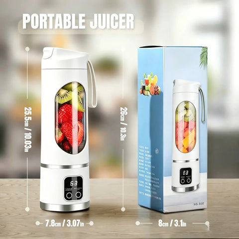 【Summer Sale Deals】 Portable 15.22 Oz USB Rechargeable Personal Blender with LED Display, Durable Abs Material, Perfect for Smoothies & Juices, Home Kitchen Essential