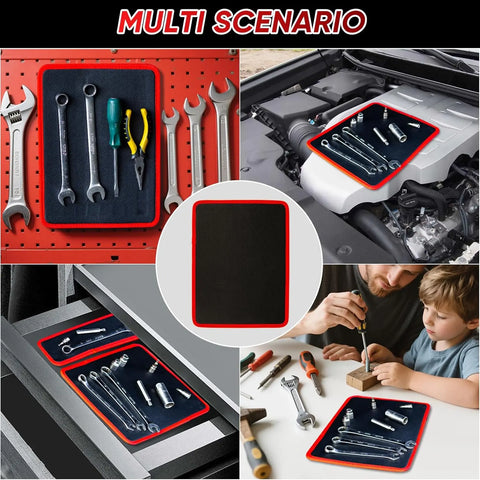 3PC Flexible Magnetic Tool Mat & Tray Holder - Magnetic Tool Tray, Flexible Magnetic Mat, PVC & Non-Slip for Garage Workshop, Auto Repair Tools fathersdaygiftideas fathersdaygift
