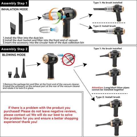 Handheld Cordless Car Vacuum Cleaner: 9000Pa powerful suction, 6-in-1 portable vacuum cleaner with a smart display, ideal for cars, homes, offices and pet care. A portable cordless cleaner. The perfect gift for your loved ones.