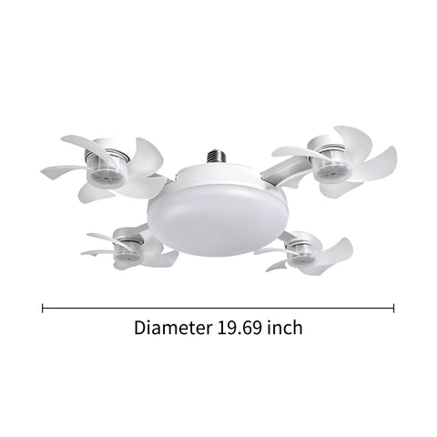 2026 New E27 Socket Ceiling Fan Light - 2-in-1 Silent LED Fan with Remote Control, Energy-Saving Cooling & Lighting Combo for Home Bedroom