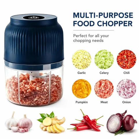 Electric Food Shredder, Mini Meat Grinder, Garlic Puree Maker, Portable Kitchen Gadget for Minced Meat, Vegetable, Onion, Ginger, Chili, Cheese Grater Multifunctional Kitchen Appliances