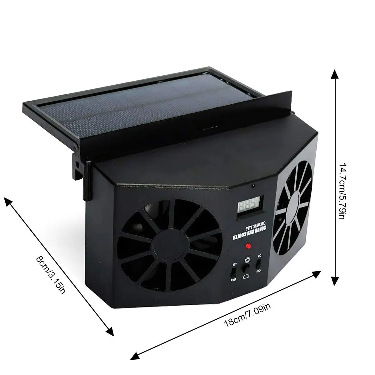 【Father's Day gift】Dual Outlet Solar Car Vent Fan Auto Air Circulation Cooling Exhaust Fan For Vehicle,Exhaust Fan