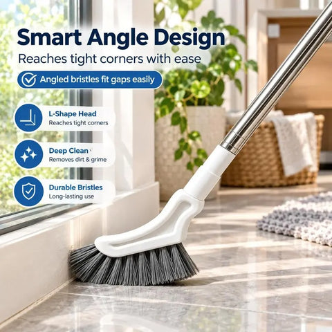 Adjustable Length Stainless Steel Telescopic Long Handle Crevice Cleaning Brush, Narrow Gap Cleaner for Bathroom, Hard-to-Reach Spaces
