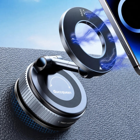 Summorefun 2.0 Foldable Magnetic Car Phone Holder - 20 N52 Magnets, Vacuum Suction Cup with Heat-Resistant Nano-Adhesive Base, Auto Accessories, Car Stuff, Phone Accessories for MagSafe Devices