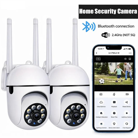 Smart Home Security Camera (Smart Home Gadgets), 360° Rotatable, 1080p Full HD, Full-Color Night Vision, Motion Sensor, 2-Way Audio, Wi-Fi-Bluetooth, Easy Install, Baby Monitor, Remote View, TF Card-Cloud Storage, Housewarming Gift
