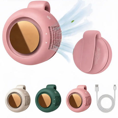 Portable, Silent Mini Bladeless Fan — 3-Speed Adjustable Waist Fan, Phone Cooling Fan, Personal Wearable Fan, Rotatable Body Fan