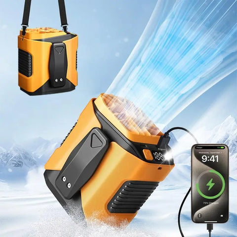 Personal Portable Waist Clip Fan,Rechargeable 5000mAh Battery Power bank,10Speeds Strong Airflow,LED Light,up to 8H of Working Time,Hands-Free Hanging Neck Fan,Wearable Belt Fan for Camping,Outdoor,Jobsite,Farms,Fishing #SummerWins #DealsForYouDays