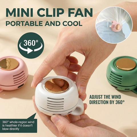 Portable, Silent Mini Bladeless Fan — 3-Speed Adjustable Waist Fan, Phone Cooling Fan, Personal Wearable Fan, Rotatable Body Fan