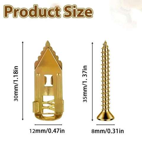 summerfun 100PCS/200PCS Self-Drilling Drywall Anchors Kit No Drill Needed Easy Hang for Home & Office Includes 100 Anchors 100 Screws for Quick Install Adjustable Hooks & Bracket