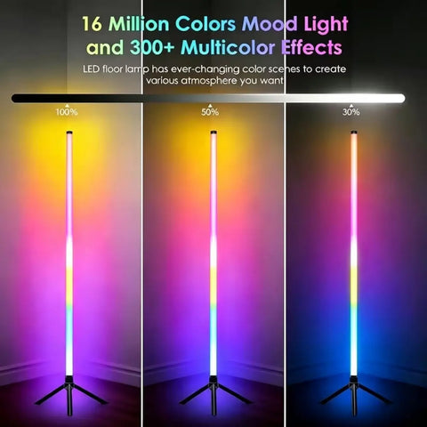 USB Powered LED Mood Floor Lamp with APP Control, Wireless Controller, Music Reactive Lighting Modes and Adjustable Brightness, Decorative Ambient Standing Light for Bedroom, Living Room, Game Room, Streaming Setup & Home DecorBring your room to life with