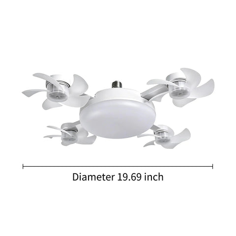 2026 New E27 Socket Ceiling Fan Light - 2-in-1 Silent LED Fan with Remote Control, Energy-Saving Cooling & Lighting Combo for Home Bedroom