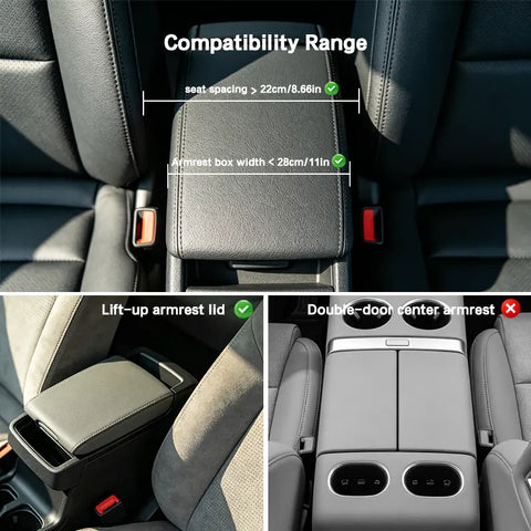 Car Armrest Cushion,5-in-1 Center Console Cover with 2 Storage Bags Cup Holder, Tissue Box Slot, Phone Slot for Sedans, Car Accessories Interior Organizers, fathersdaygift