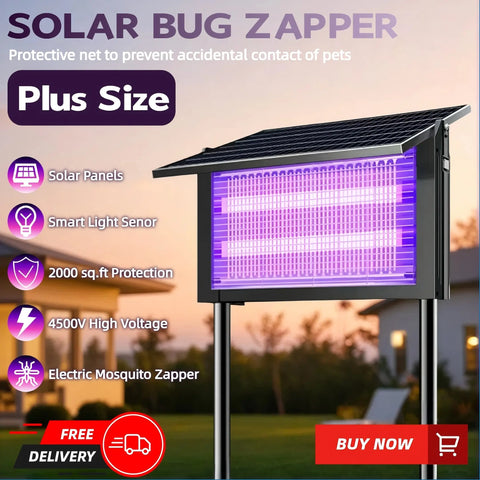 Outdoor Solar Mosquito Killer Lamp — Waterproof Mosquito & Fly Trap (Built-in 4000mAh Battery); a Solar Insect Catcher featuring Dual Modes and Three Placement Options, suitable for Courtyards, Patios, Gardens, and Camping.