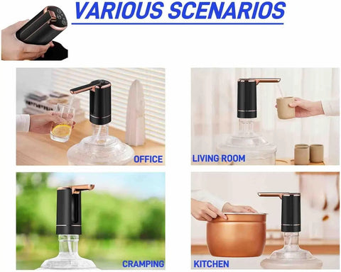 Generic Electric Water Bottle Pump FoldableWater Dispenser Pump for 1-5 GallonAutomatic Water Dispenser Countertop for RVOutdoor Travel Bedside Home Office Camping