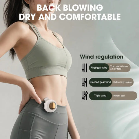 Portable, Silent Mini Bladeless Fan — 3-Speed Adjustable Waist Fan, Phone Cooling Fan, Personal Wearable Fan, Rotatable Body Fan