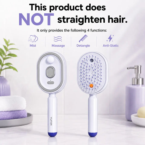 Electric Spray Air Cushion Massage Comb with Self-Cleaning, Anti-Tangle, Anti-Static, Volumizing Functions and Essential Oil Mist Aromatherapy Hair Care