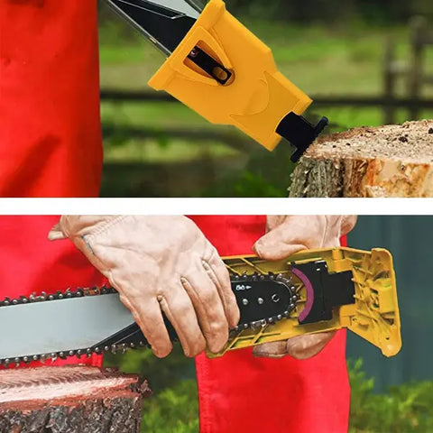 Portable Teeth Chainsaw Sharpener, Proprietary Bar-Mount Chain Saw Fast Sharpening Tool, Fit for 14/16/18/20 Inches Two Holes Chain Saw Bar