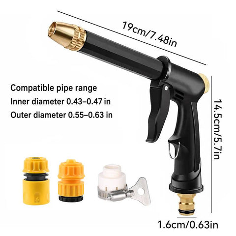 Portable High-Pressure Water Sprayer, Adjustable Garden Hose Nozzle, Car Washing & Maintenance Tool, Pet Cleaning Tool