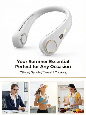 Portable neck Fan, Hanging neck Fan, Portable USB Fan, Outdoor Fan, Mini Fan, Wearable Personal Fan, 5-speed adjustable USB neck Fan, summer must-have, home, office, outdoor, beach and travel