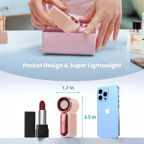 Mini Handheld Fan with LED Display – 6-Speed Turbo Pocket size Fan for Women. USB Rechargeable, High-Speed Cooling for Travel & Makeup. Perfect  Gift.  Portable Refrigeration