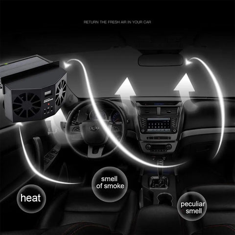 【Father's Day gift】Dual Outlet Solar Car Vent Fan Auto Air Circulation Cooling Exhaust Fan For Vehicle,Exhaust Fan