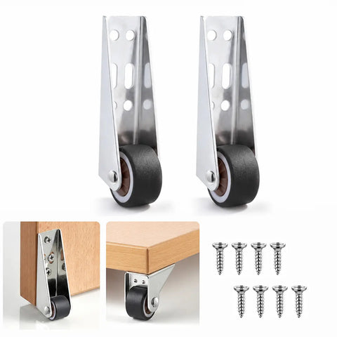 Vertical Track Roller Wheel, Heavy Duty 110LBS Sliding Door Bottom Guide, Anti-Wobble Door Stop, Nylon Wheel & Aluminum Bracket, Smooth Quiet Sliding, Easy to Install Replacement Parts for Barn Door, Interior Door, Wardrobe, Cabinet, Closet Organizer