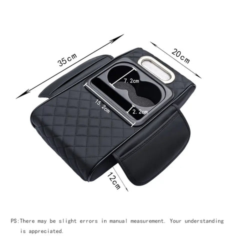 Car Armrest Cushion,5-in-1 Center Console Cover with 2 Storage Bags Cup Holder, Tissue Box Slot, Phone Slot for Sedans, Car Accessories Interior Organizers, fathersdaygift