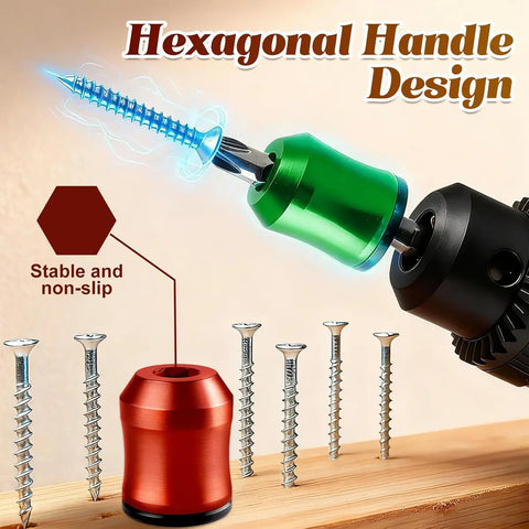 Powerful Magnetic Screw Ring: 1/4-Inch (6.35mm) Universal Magnetic Screw Holder—A Removable Magnetic Bit Holder Compatible with Hex Screwdrivers and Power Screwdriver Bits; An Ideal Gift for Thanksgiving, Christmas, New Year, and Father's Day.