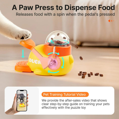 Interactive Cat Puzzle Treat Dispenser Toy, Duck-Shaped Food Slow Feeder for Cats and Small Dogs Enrichment, IQ Training and Exercise 8.6 Inches #SummerVibes #petlovers