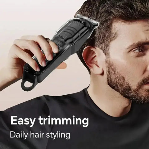 Professional Hair Clipper, Lightweight & Cordless Haircutting Kit for Men with LED Screen, USB Fastcharging and 4 Guide Combs, Smooth, Barber Equipment, Stainless Steel, Led Display, Youth, Barber Clippers, Multifunctional Hair Clipper