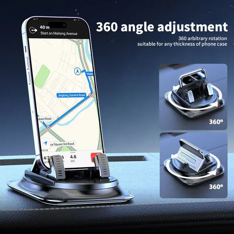 Universal 360° Rotation Car Phone Mount - Dashboard Phone Holder for All Smartphones
