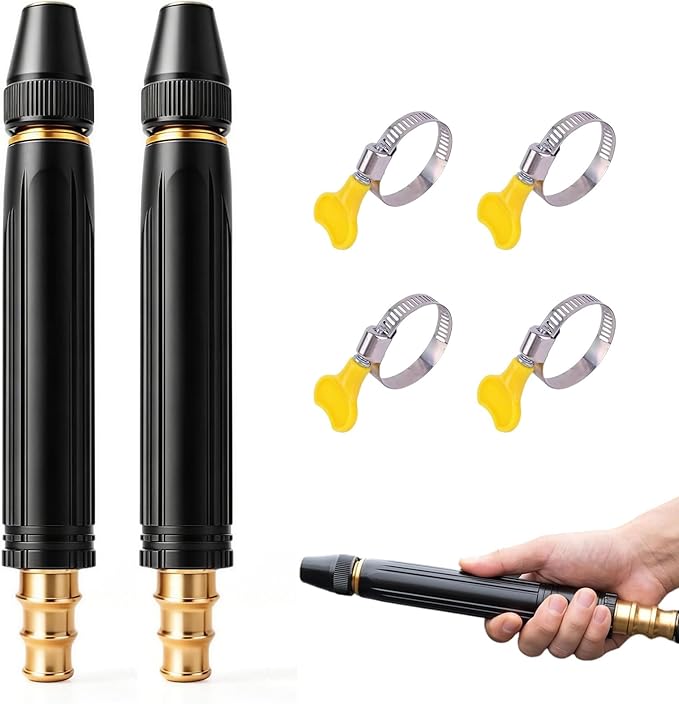 Home High-Pressure Car Wash Spray Gun (Includes Booster Nozzle and Hose Clamp) — An Essential Choice for Watering Flowers and Vegetables, and Cleaning Your Beloved Car.