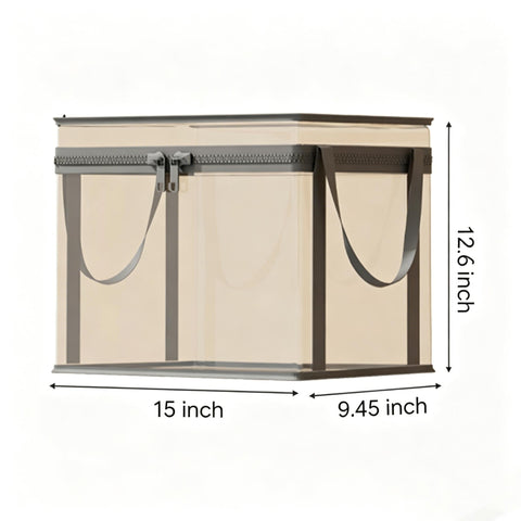 Large Clear Thick Plastic Storage Box with Hinged Lid, Heavy-Duty Durable High Capacity Organizer, Perfect for Home, Camping, Travel, Attic and Moving