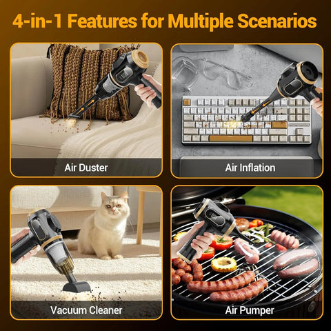 Handheld Cordless Car Vacuum Cleaner: 9000Pa powerful suction, 6-in-1 portable vacuum cleaner with a smart display, ideal for cars, homes, offices and pet care. A portable cordless cleaner. The perfect gift for your loved ones.