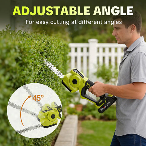 Cordless 2-in-1 Grass Shear & Shrub Trimmer, Handheld Electric Hedge Trimmer, 2*21V Batteries,Lightweight for Lawn Hedge Garden Yard Maintenance fathersdaygift