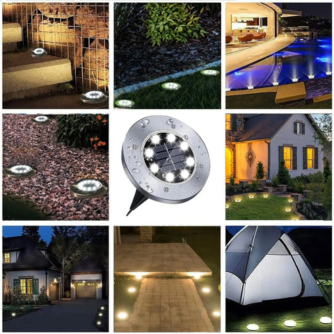 Summorefun Solar Lights for Outside,12 Pack Solar Lights Outdoor Waterproof, Solar Garden Lights Landscape Lighting for Patio Pathway Lawn Yard Deck Driveway Walkway, Cold White