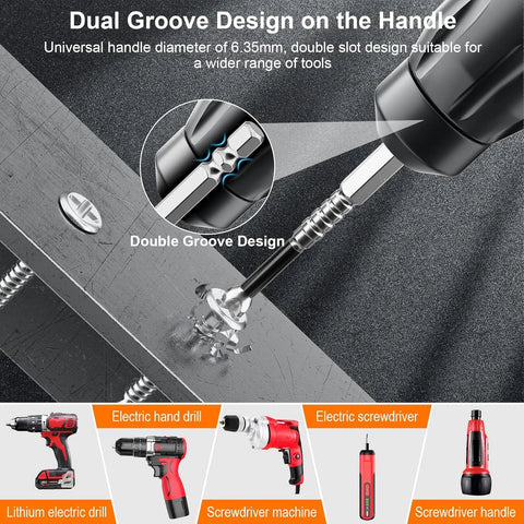 【FathersDayGift】PH2 Magnetic Screwdriver Bit Set - 9 PieceK5 Impact-Resistant S2 Steel Bits , Non-Slip Electric Screwdriver Bit 1/4" Hex, 25-150mm