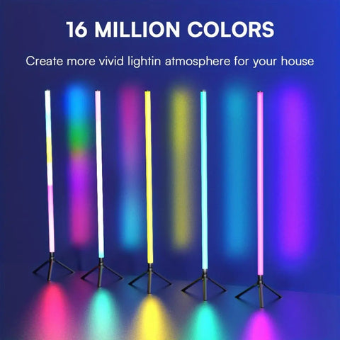 USB Powered LED Mood Floor Lamp with APP Control, Wireless Controller, Music Reactive Lighting Modes and Adjustable Brightness, Decorative Ambient Standing Light for Bedroom, Living Room, Game Room, Streaming Setup & Home DecorBring your room to life with